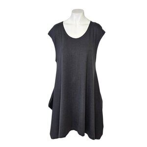 Bryn Walker Womens Zia Tunic, Sleeveless, Lagenlook, Side Panels, Grey, Size M